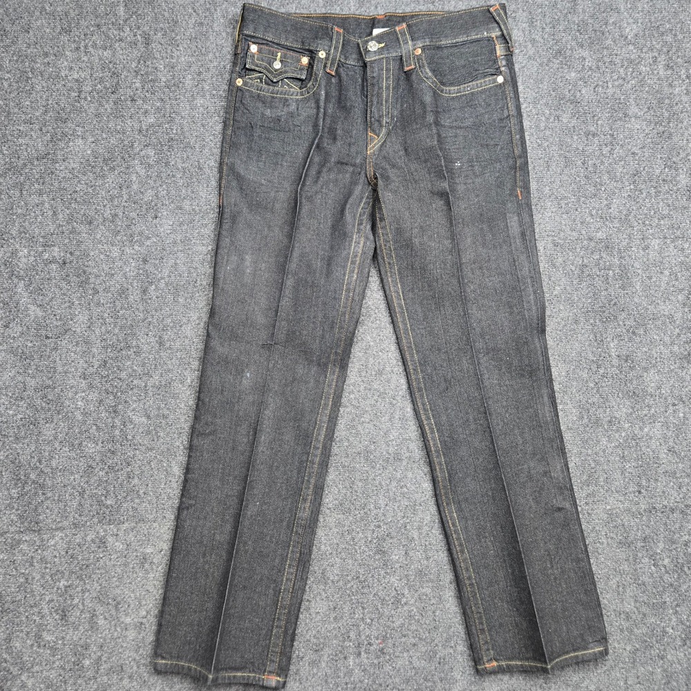 True Religion Ricky Mens Size W36 36x32 Dark Wash Straight Leg Jeans Made in USA